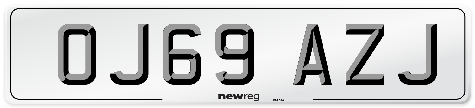 OJ69 AZJ Number Plate from New Reg